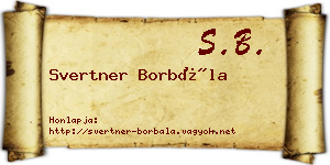Svertner Borbála névjegykártya